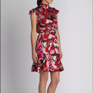 Saloni
Phoebe Coral Daybreak Devore Dress